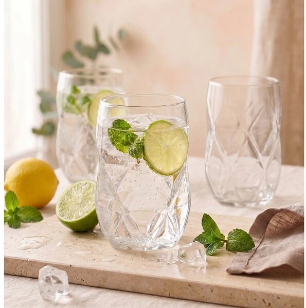 Стъклени чаши в комплект 6 бр. от боросиликатно стъкло 400 ml Geo – Vialli Design