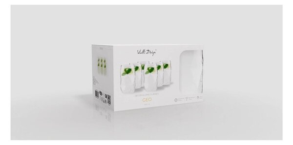 Стъклени чаши в комплект 6 бр. от боросиликатно стъкло 400 ml Geo – Vialli Design