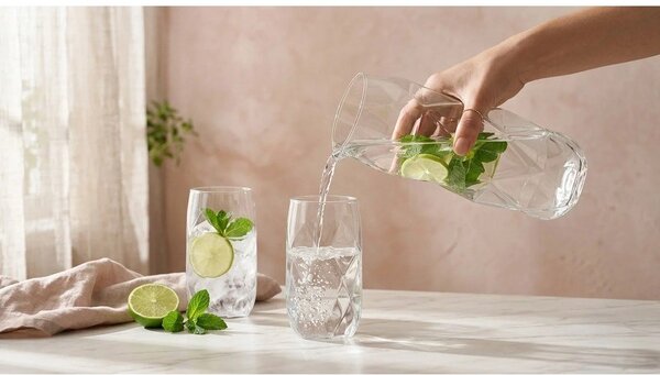 Стъклени чаши в комплект 6 бр. от боросиликатно стъкло 400 ml Geo – Vialli Design
