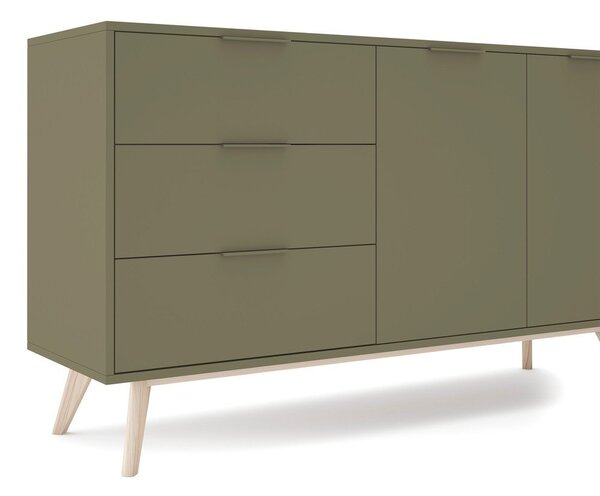 Зелен матов скрин 140x81x40 cm Campus – Marckeric