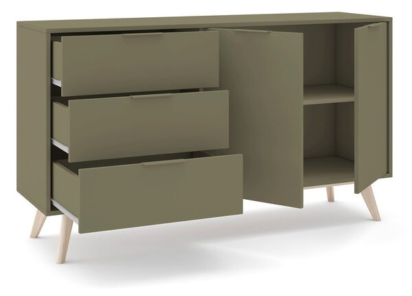 Зелен матов скрин 140x81x40 cm Campus – Marckeric