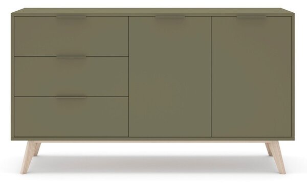 Зелен матов скрин 140x81x40 cm Campus – Marckeric