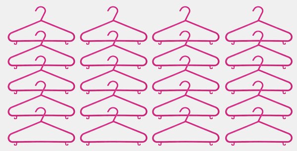Sinsay - Закачалки за дрехи 20 pack - розов