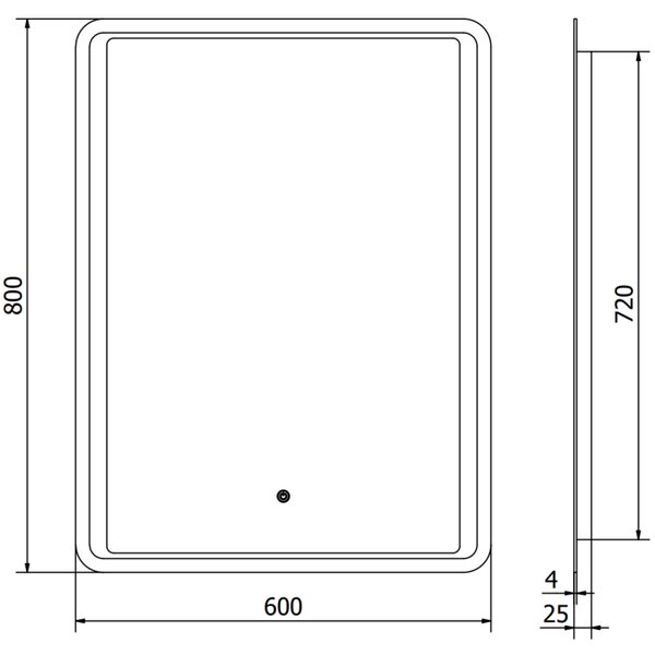 Mexen Zusa огледало за баня с подсветка 60 x 80 см, LED 6000K, против замъгляване - 9808-060-080-611-00