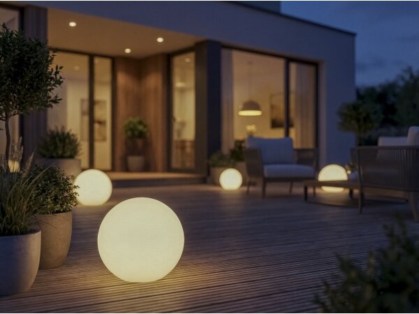 Kanlux 45930 - Външна лампа STONO 1xE27/15W/230V Ø 20 см IP65 бяла