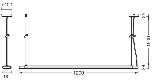 Ledvance - LED димируемо висящо осветително тяло OFFICE LINE LED/40W/230V