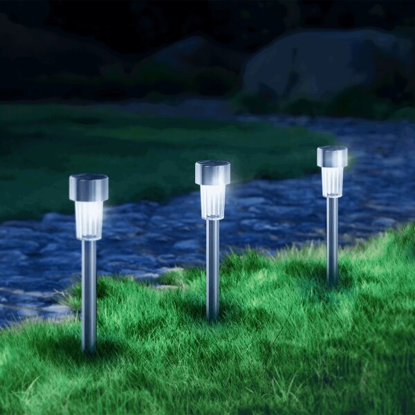 Aigostar - LED соларна лампа LED/2V IP44 40 mAh матов хром