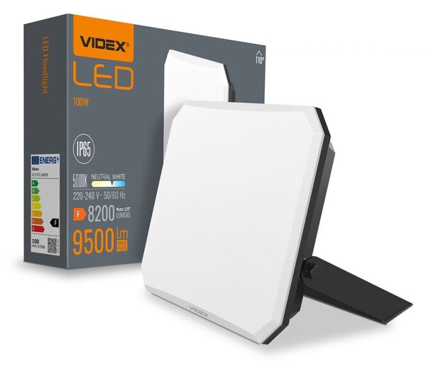 LED прожектор Videx VLE-F3-1005B, 100W, 9500lm, 5000K, IP65, за таван/стена