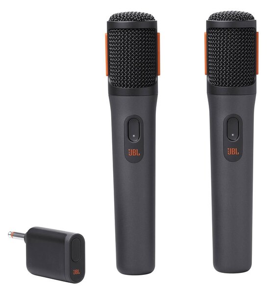 Два микрофона JBL PartyBox Wireless Mic, безжични, кардиоидни, до 20 часа време на работа, Jack 3.5mm, черни