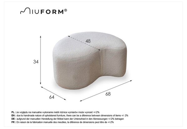 Бежова табуретка от плат букле Miuf - Miuform