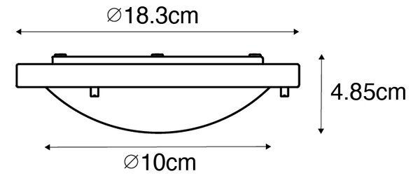 Модерна таванна лампа бяла 18 см IP44 - Yuma