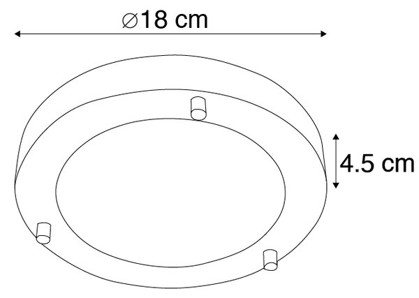 Модерна таванна лампа стомана 18 см IP44 - Yuma