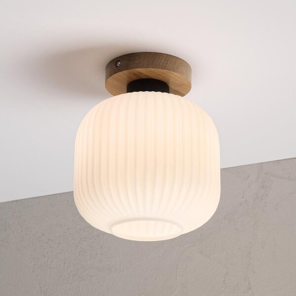 Плафон HARMA WOOD 1xE27/15W/230V дъб/бял, диаметър 20 см