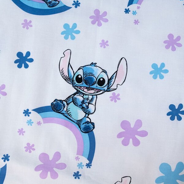 Бяло/синьо памучно детско спално бельо 135x100 cm Lilo and Stitch "Rainbow" – Jerry Fabrics