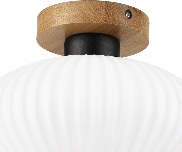 Плафон HARMA WOOD 1xE27/15W/230V дъб/бял Ø 25 см
