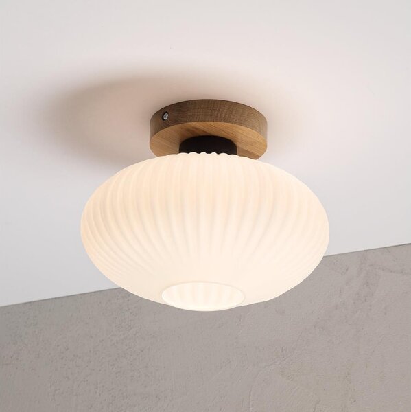 Плафон HARMA WOOD 1xE27/15W/230V дъб/бял Ø 25 см