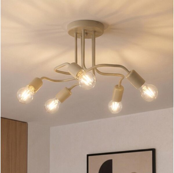 Плафонен полилей CHARLIE 5xE27/15W/230V бежов