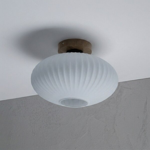 Плафон HARMA WOOD 1xE27/15W/230V дъб/бял Ø 30 см