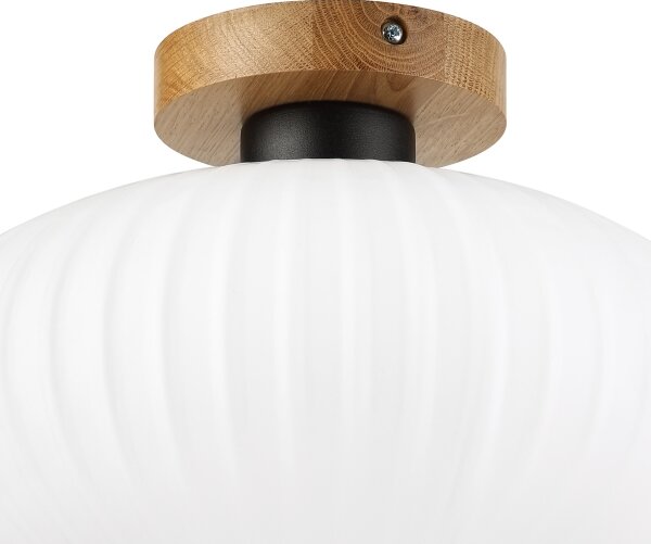 Плафон HARMA WOOD 1xE27/15W/230V дъб/бял Ø 30 см
