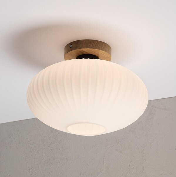Плафон HARMA WOOD 1xE27/15W/230V дъб/бял Ø 30 см