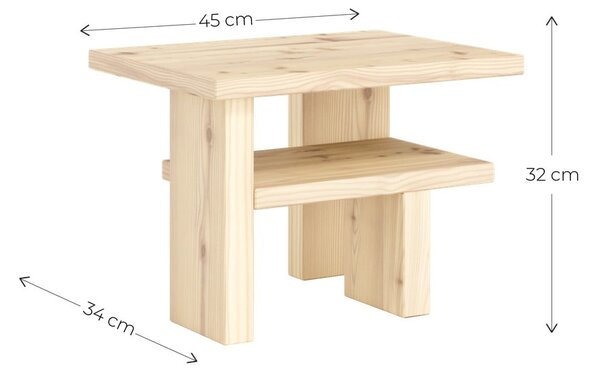 Странична масичка от масивен бор 34x45 cm Japan – Karup Design