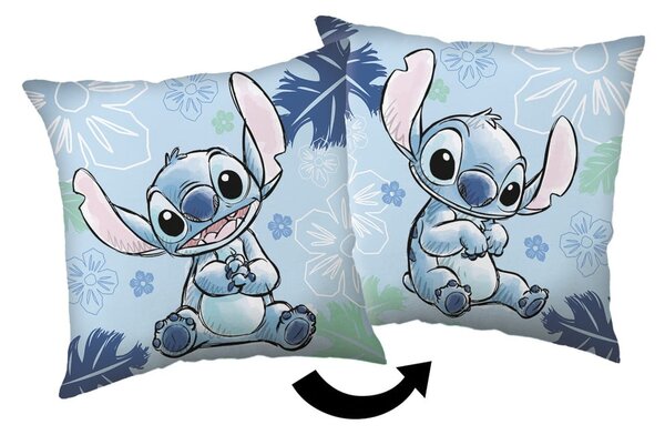 Детска възглавница от флийс 40x40 cm Lilo and Stitch "Blue" – Jerry Fabrics