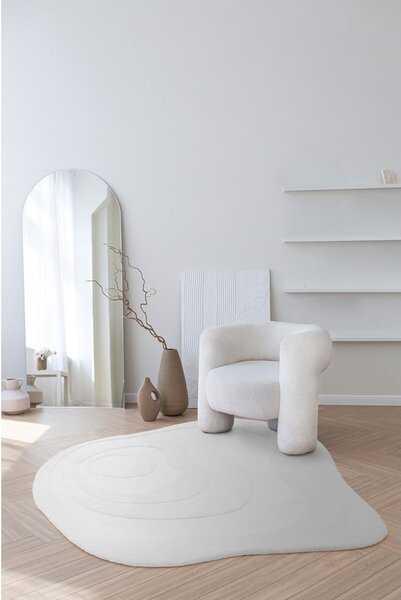 Бял вълнен килим 150x150 cm Olsen - Asiatic Carpets