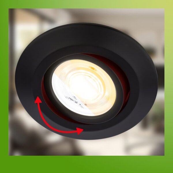 Briloner 7586035 - комплект от 3 вградени LED осветителни тела за баня KLIRA, LED/4,9W/230V, IP23, черно