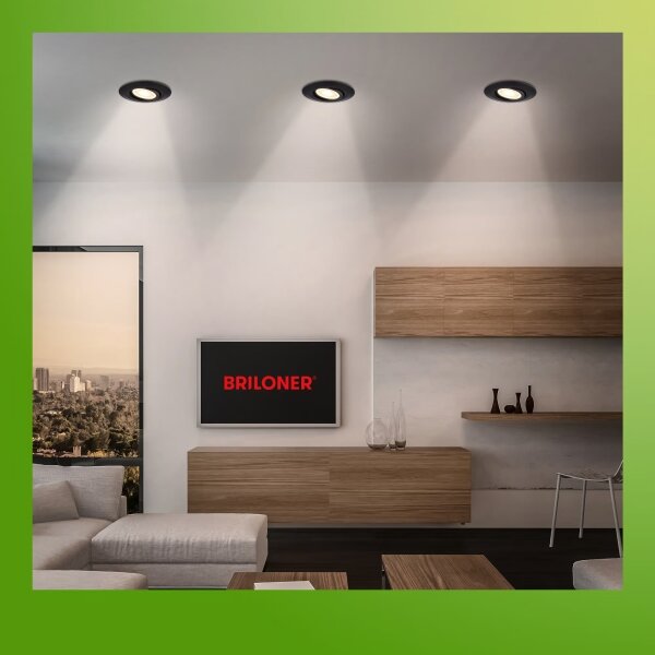 Briloner 7586035 - комплект от 3 вградени LED осветителни тела за баня KLIRA, LED/4,9W/230V, IP23, черно