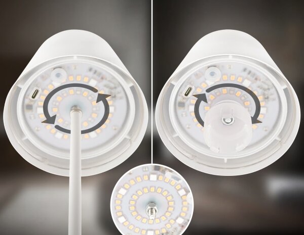 Briloner 7510016 - LED RGBW димируема настолна лампа CALIDA 2,5W/5V IP44 1200 mAh бяла