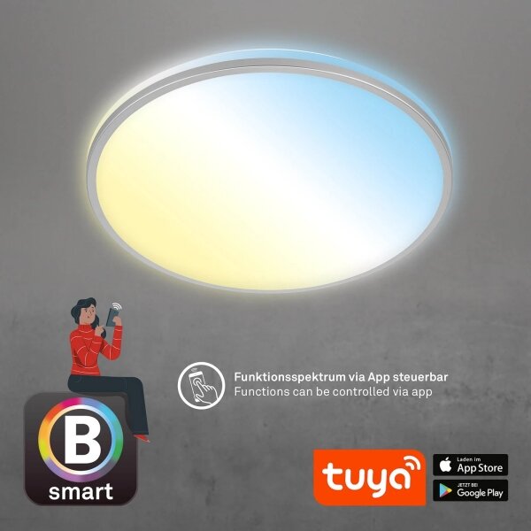 Briloner 3065-014 - LED таванен плафон IVY 42W/230V Wi-Fi Tuya Ø49 см, с възможност за димиране + дистанционно управление