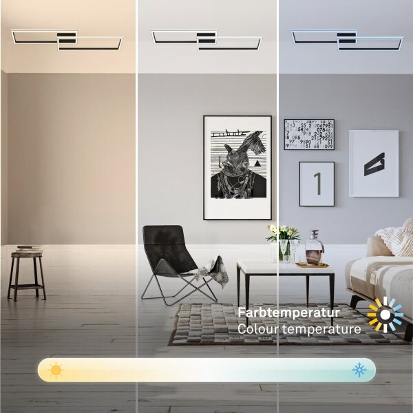 Briloner 3761015 - LED таванен плафон с димер LED/45W/230V 2700-6500K+ДУ черен