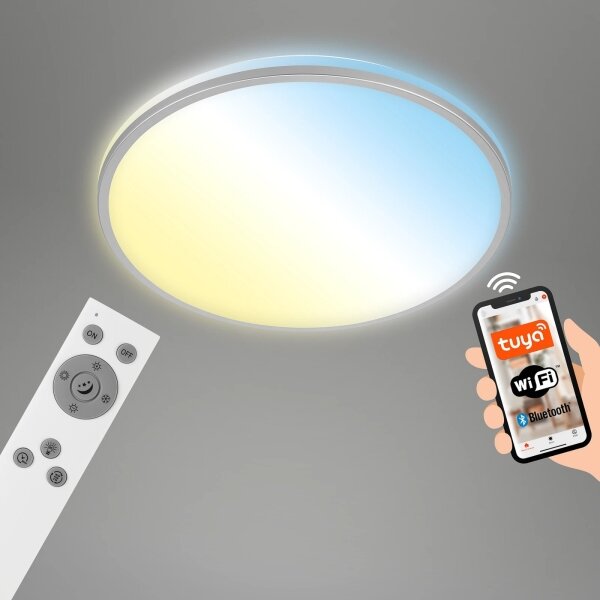 Briloner 3065-014 - LED таванен плафон IVY 42W/230V Wi-Fi Tuya Ø49 см, с възможност за димиране + дистанционно управление