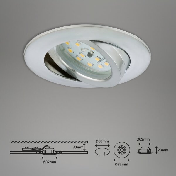 Briloner 7296-039 - Комплект от 3 вградени LED таванни осветителя за баня LED/6,5W/230V IP23