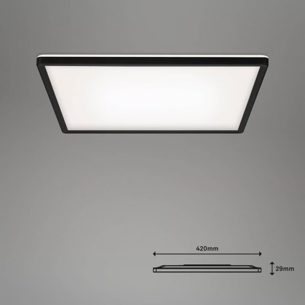 Briloner 7060-015 - димируем LED панел SLIM 22W/230V 42x42 cm черен Wi-Fi Tuya + дистанционно управление