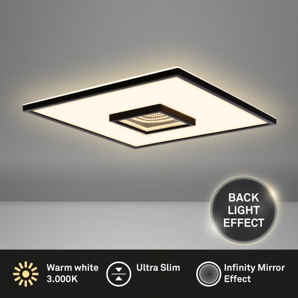 Briloner 3848015 - LED таванно осветително тяло TORO LED/18W/230V 42x42 см черно