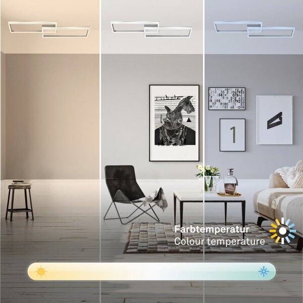 Briloner 3761019 - Димируем таванен LED плафон LED/45W/230V 2700-6500K + ДУ матов хром