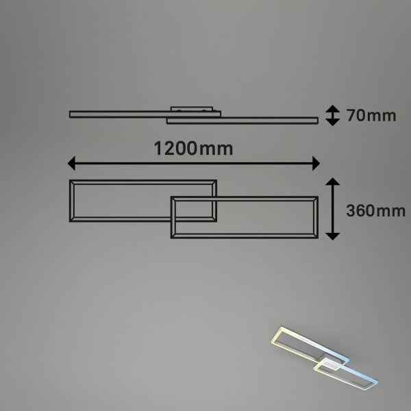 Briloner 3761019 - Димируем таванен LED плафон LED/45W/230V 2700-6500K + ДУ матов хром