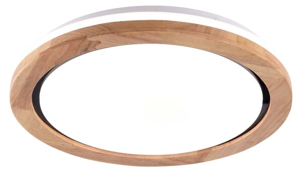 LED таванно осветително тяло за баня LED/24W/230V Ø 39 см IP44 дъб