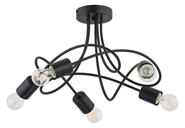 Полилей за повърхностен монтаж TARGO 5xE27/15W/230V черен