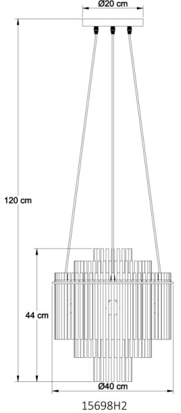 Globo 15698H2 - Пендел GORLEY 5xE14/40W/230V черен