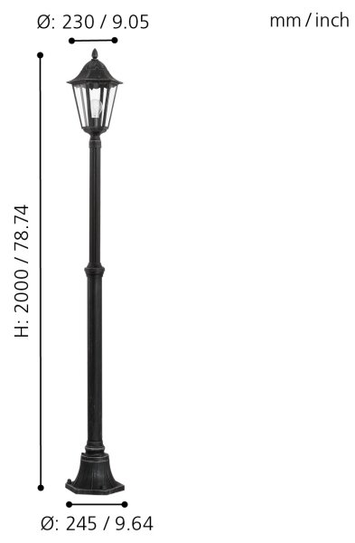 EGLO 93464 - Екстериорна лампа NAVEDO 1xE27/60W IP44