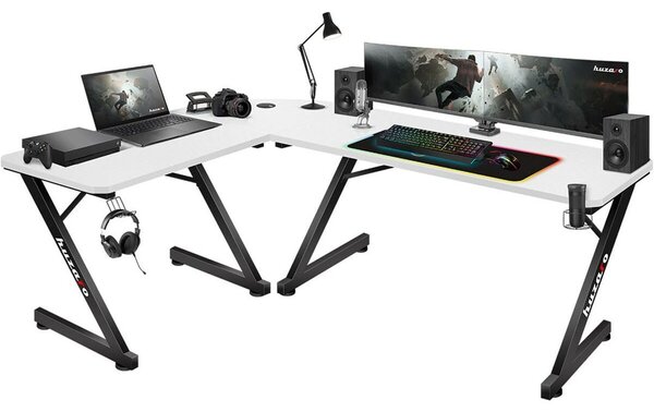 Бюро Gaming Huzaro HZ-Hero 7.0 Бял Черен Подложка от Въглеродни Влакна 154 x 72,5 x 117 cm