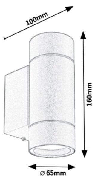 Rabalux 8119 - Екстериорна Стенна лампа PHOENIX 2xGU10/10W/230V IP54 сива