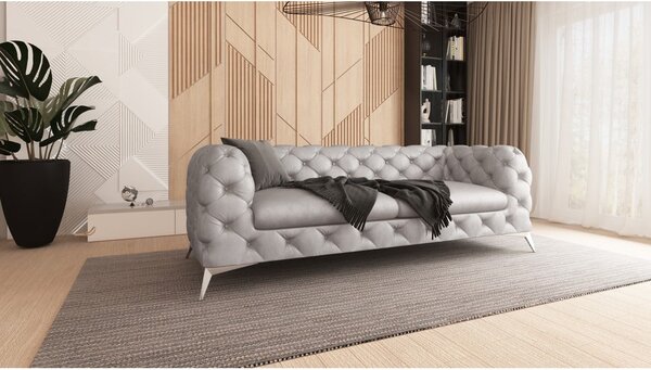 Светлосив кадифен диван 225 cm Chelsea – Ropez