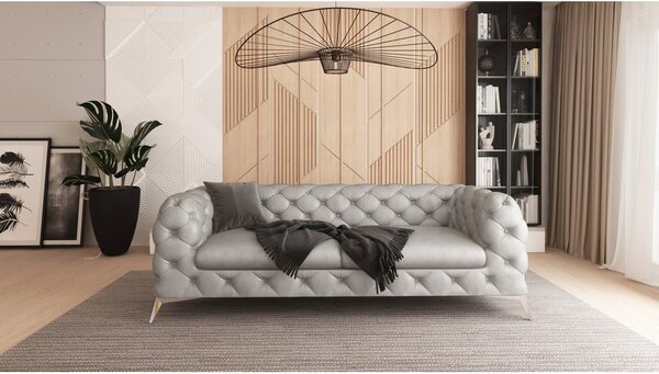 Светлосив кадифен диван 225 cm Chelsea – Ropez