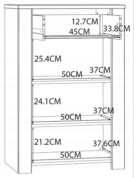 Шкаф за обувки FOUR 70CM, дъб ривиера/светла иглослистна дървесина