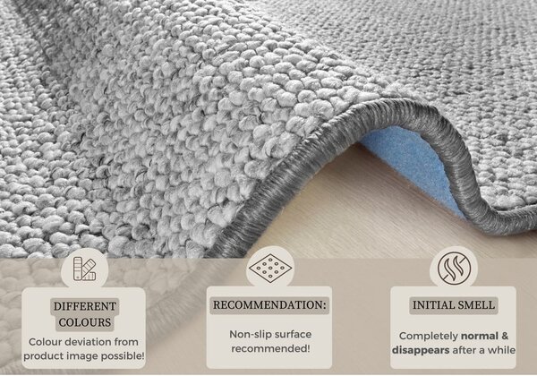 Сив кръгъл килим ø 200 cm Wolly – BT Carpet