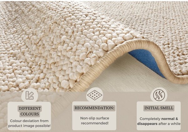 Кремав кръгъл килим ø 133 cm Wolly – BT Carpet