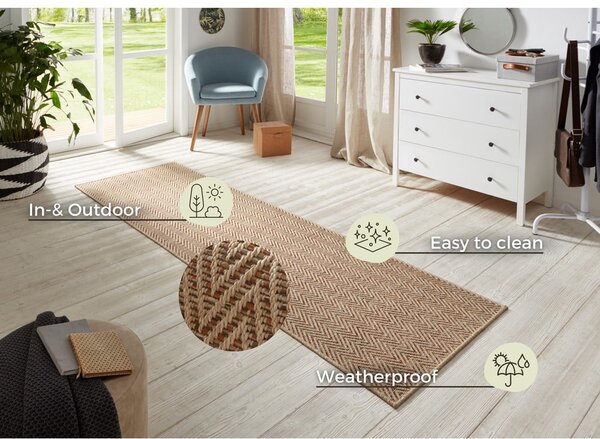 Светлокафява пътека за открито и закрито 80x350 cm Nature – Hanse Home